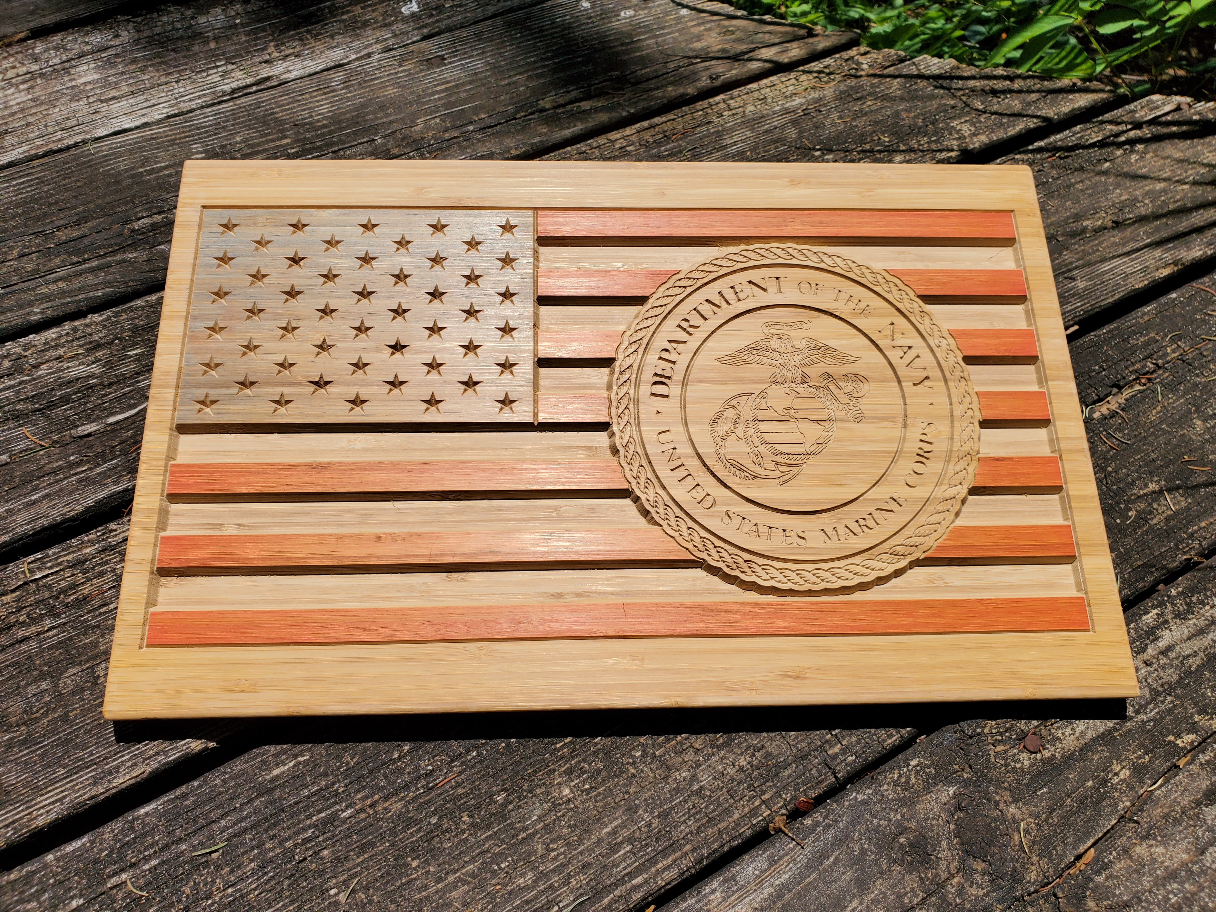 USMC Seal Decorated U.S. Flag