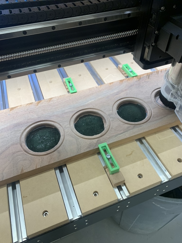 Coaster with epoxy inlay